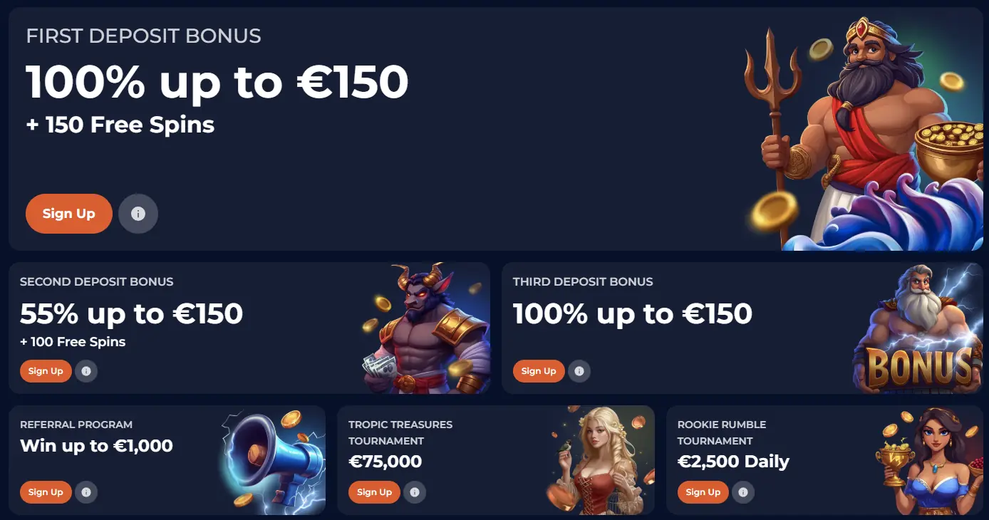 Bonus et promotions de Nine Casino